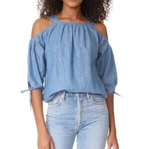 NWT Madewell Cold Shoulder Chambray Top